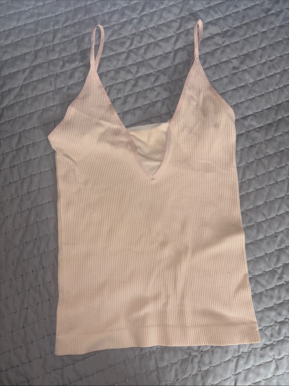 By Together Ribbed V-Neck Cami in Light Blush
